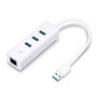 TP-Link UE330 Hub USB 3.0 de 3 Puertos con Ethernet Gigabit RTL8153, Conexión de Red Cableada de 1000 Mbps, Compatible con Windows, Mac, Chrome OS y Linux