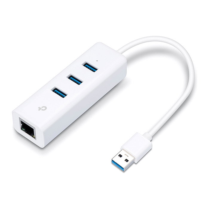 TP-Link UE330 Adaptador 2 en 1 con Hub de 3 Puertos USB 3.0 y Ethernet Gigabit Blanco
