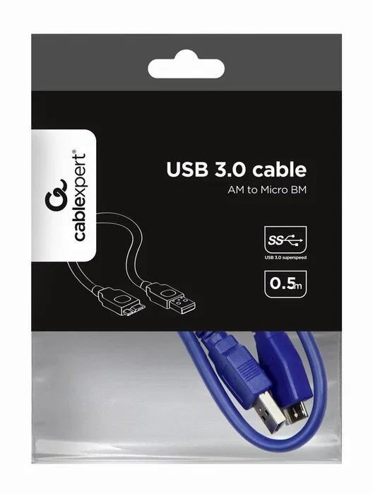 Gembird Cable USB 3.2 Gen 1 de USB A a Micro-USB B, 0,5 m, Azul