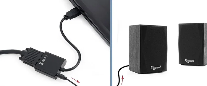 Gembird Convertidor HDMI a VGA con Audio, 0.15 m Gembird Convertidor HDMI a VGA con Audio, 0.15 m