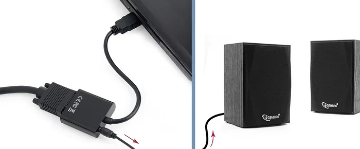 Gembird A-HDMI-VGA-03 Adaptador Convertidor HDMI a VGA con Audio 3.5mm, 1920x1080@60Hz, Cable 0.15m, Negro