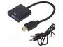 Gembird Convertidor HDMI a VGA con Audio, 0.15 m