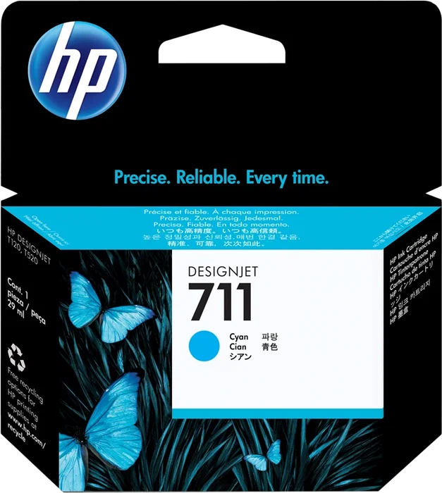 HP Cartucho de Tinta 711 Cian 29 ml (CZ130A) para DesignJet T120/T520 HP Cartucho de Tinta 711 Cian 29 ml (CZ130A) para DesignJet T120/T520