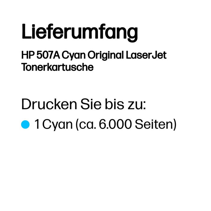HP 507A Cyan CE401A Original LaserJet Toner Cartridge