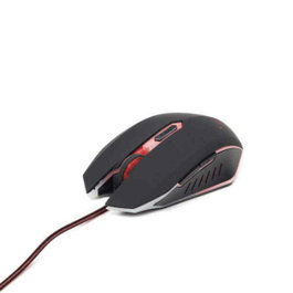 GEMBIRD MUSG-001-R Ratón Gaming Ambidextro Negro/Rojo 2400 DPI