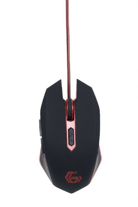 GEMBIRD Ratón Gaming Ergonómico con Cable de Nylon, Resolución 2400 DPI - para Videojuegos
