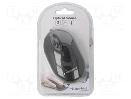 GEMBIRD Ratón Óptico Ambidextro Negro USB A