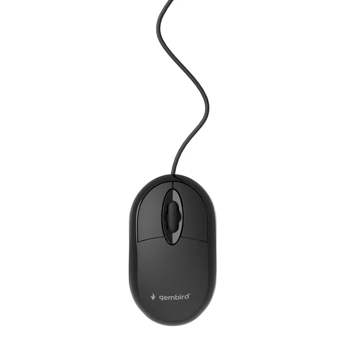 Gembird Ratón Óptico USB Ambidiestro MUS-U-01, 1000 DPI, 3 Botones con Rueda de Desplazamiento, Negro, Plug & Play para PC y Portátil