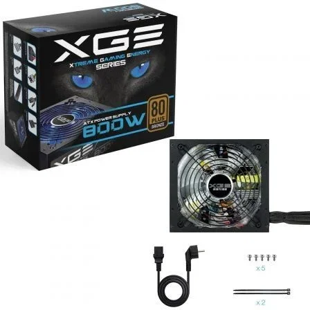 TooQ Fuente Alimentación Gaming ATX 800W 80 Plus Bronze TQXGEII-800SAP - Ventilador 140 mm, Cables Mallados, Compatible SLI/Crossfire