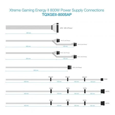 TooQ Fuente Alimentación Gaming ATX 800W 80 Plus Bronze TQXGEII-800SAP - Ventilador 140 mm, Cables Mallados, Compatible SLI/Crossfire