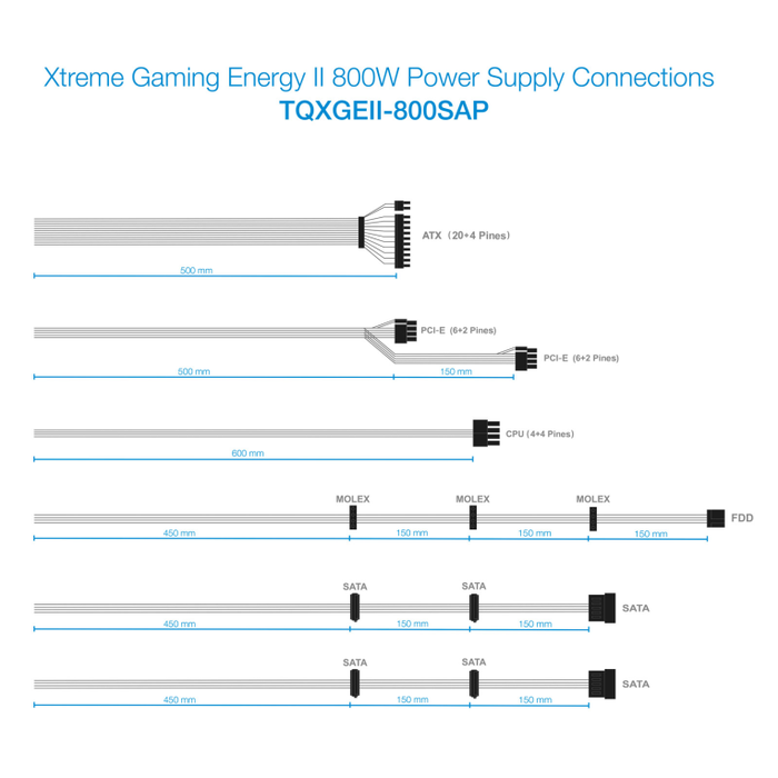 TooQ TQXGEII-800SAP Fuente de Alimentación 800W 80 PLUS Bronze ATX Negro