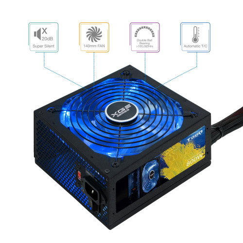 TooQ TQXGEII-800SAP Fuente de Alimentación 800W 80 PLUS Bronze ATX Negro