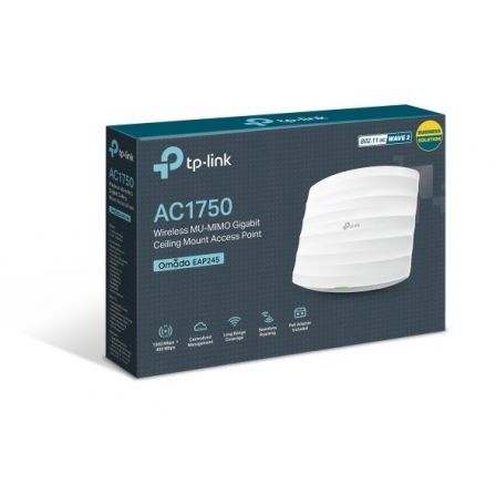 TP-Link Punto de Acceso EAP245, WiFi Dual-Band, 450Mbps 2.4GHz + 1300Mbps 5GHz, Montaje en Techo