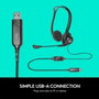 Logitech PC Headset 960 USB Negro, Supraaural, Alámbrico