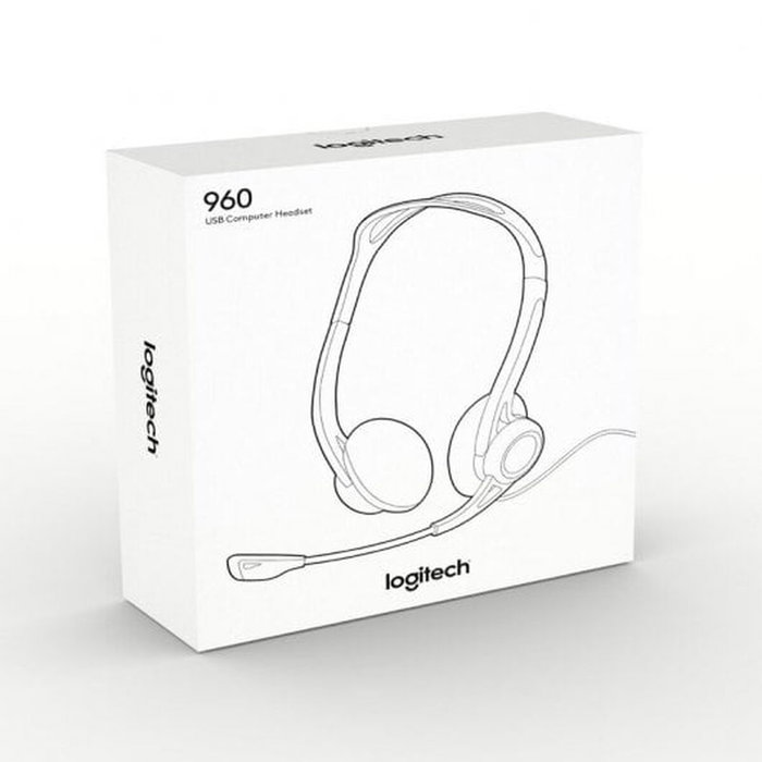 Logitech PC Headset 960 USB Negro, Supraaural, Alámbrico Logitech PC Headset 960 USB Negro, Supraaural, Alámbrico