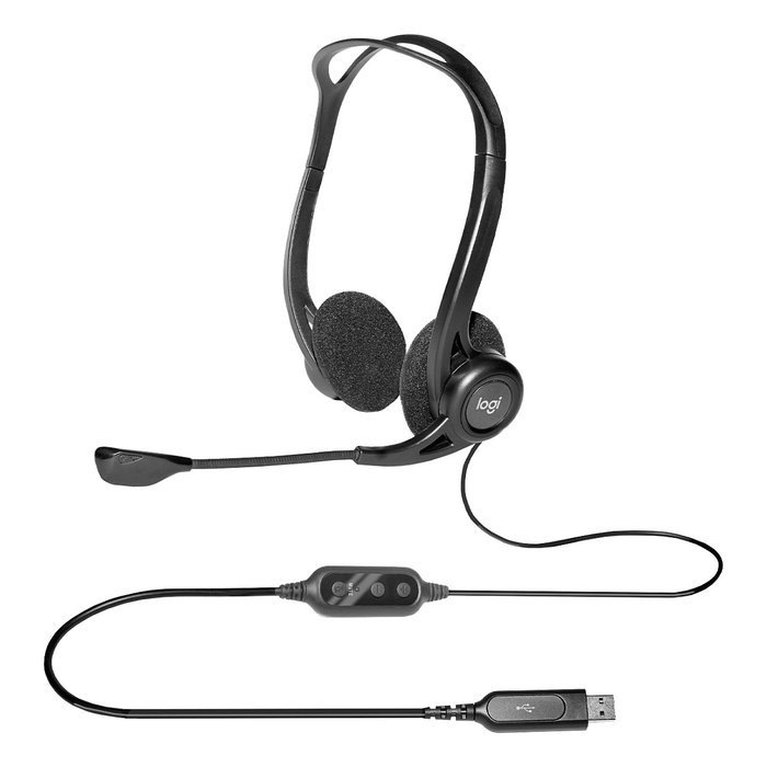 Logitech PC Headset 960 USB Negro, Supraaural, Alámbrico Logitech PC Headset 960 USB Negro, Supraaural, Alámbrico