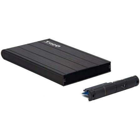 TooQ Caja Externa para Disco Duro 2.5" USB 3.1 TQE-2530B - Compatible con SATA I/II/III, Hasta 4TB, Plug & Play para Windows/Mac/Linux