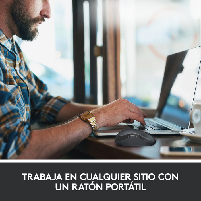 Logitech M220 Silent Ratón Inalámbrico Carbón vegetal