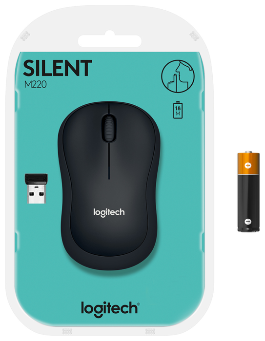 Logitech M220 Silent Ratón Inalámbrico Carbón vegetal