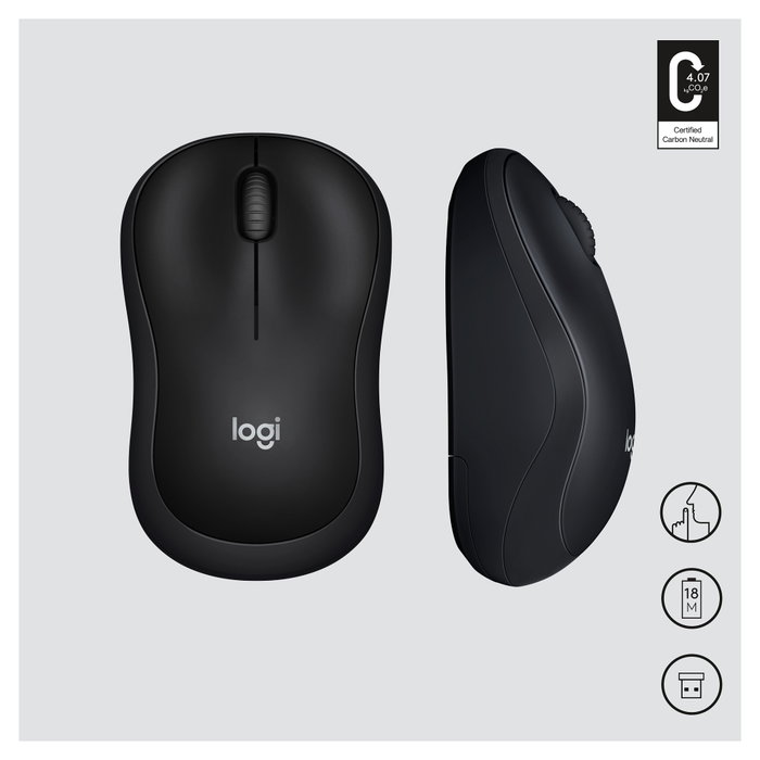 Logitech M220 Silent Ratón Inalámbrico Carbón vegetal