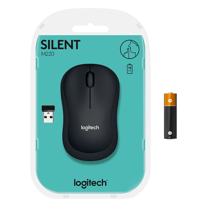 Logitech M220 Silent Ratón Inalámbrico Carbón vegetal