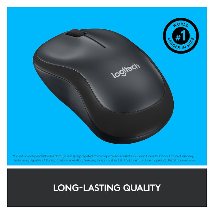 Logitech M220 Silent Ratón Inalámbrico Carbón vegetal