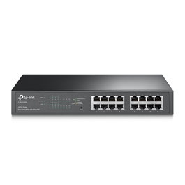 TP-Link TL-SG1016PE Switch Easy Smart 16 Puertos Gigabit con Gestión, Sin Ventiladores, Montaje Rack, Ahorro Energético