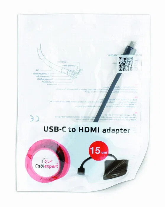 Gembird A-CM-HDMIF-01 Adaptador Gráfico USB Tipo C a HDMI 4K Ultra HD 3840x2160 Negro