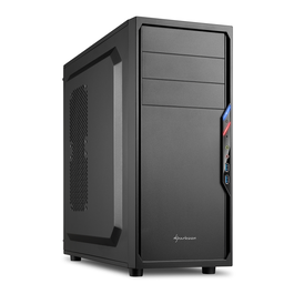 SHARKOON VS4-V Midi Tower Negro Caja ATX con 2 Puertos USB 3.0 Frontales Ideal para Oficina y Trabajo