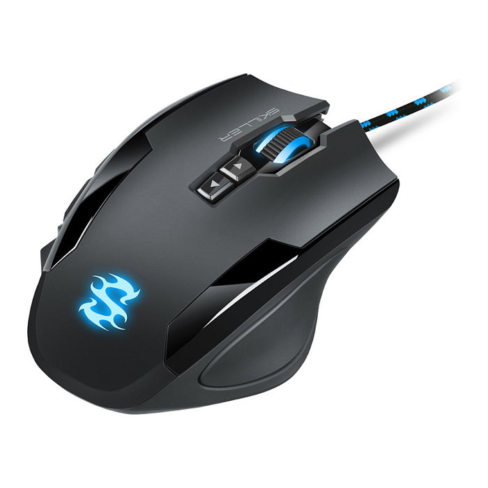 SHARKOON Ratón Gaming Skiller SGM1, Ergonómico, Óptico, 10800 DPI, 12 Teclas, Negro