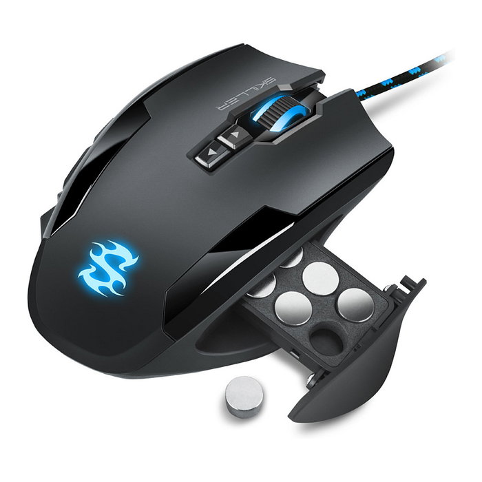 SHARKOON Ratón Gaming Skiller SGM1, Ergonómico, Óptico, 10800 DPI, 12 Teclas, Negro