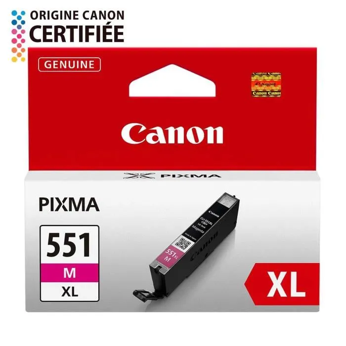 Canon CLI-551XL Cartucho de Tinta Magenta XL Original Detallado de Alto Rendimiento (660 páginas) 11ml
