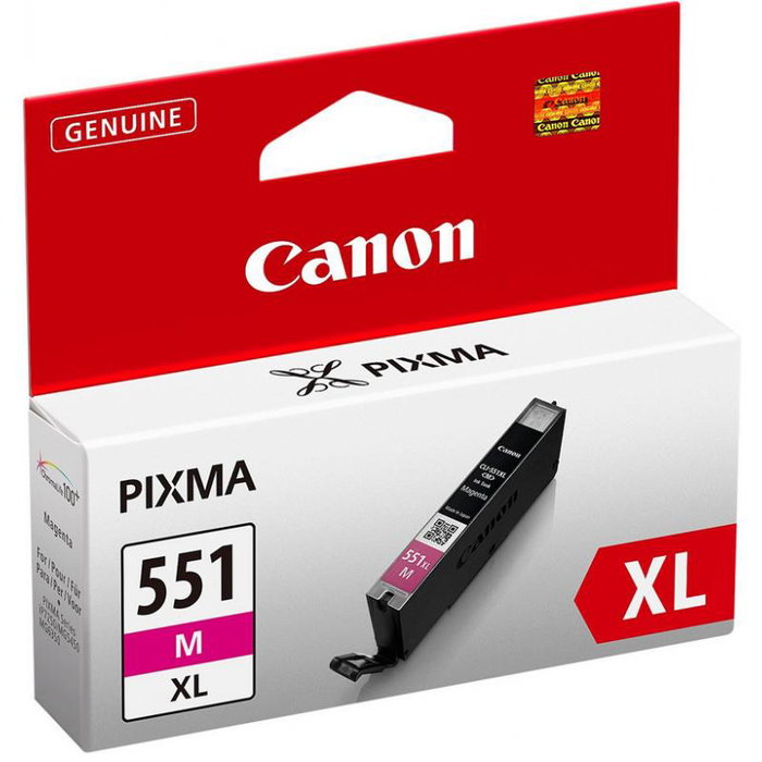 Canon CLI-551XL Cartucho de Tinta Magenta XL Original Detallado de Alto Rendimiento (660 páginas) 11ml