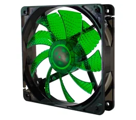 NOX Coolfan 120 LED - Ventilador para PC de 120 mm (12 cm) con LED Verde, 1200 RPM, 19 dB, Negro, Sleeve Bearing