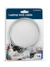 GEMBIRD Cable Antirrobo LK-K-01 Plata 1,8 m para Portátil con Llave