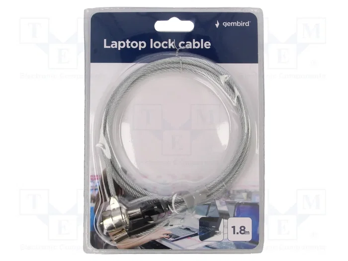 Gembird LK-K-01 Cable de Seguridad para Portátil Plata 1,8 m Gembird LK-K-01 Cable de Seguridad para Portátil Plata 1,8 m