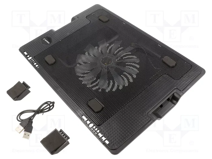 Gembird NBS-1F17T-01 Base refrigeradora para portátil de 17 pulgadas, Negro