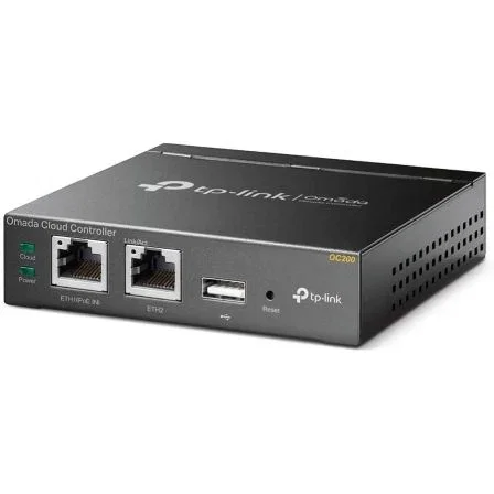 TP-Link OC200 Controlador Hardware Omada para gestión centralizada de red SDN, 2 puertos Ethernet 10/100 PoE, App, portal cautivo