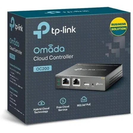 TP-Link OC200 Controlador Hardware Omada para gestión centralizada de red SDN, 2 puertos Ethernet 10/100 PoE, App, portal cautivo