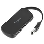 Targus ACH114EU Hub USB 2.0 de 4 Puertos, 480 Mbps, Negro, Compacto y con Cable Fijo, para Portátil (Compatible con PC y Mac)