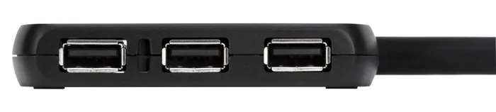 Targus ACH114EU Hub USB 2.0 de 4 Puertos, 480 Mbps, Negro, Compacto y con Cable Fijo, para Portátil (Compatible con PC y Mac)