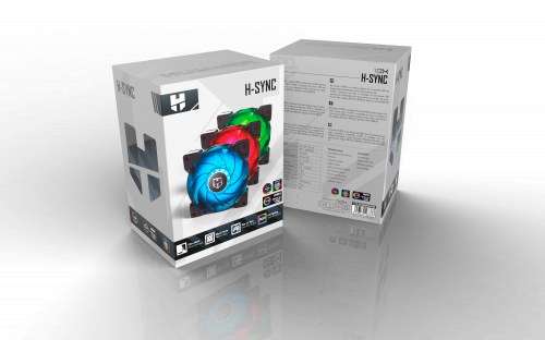 Nox Hummer H-Sync Kit de 3 Ventiladores RGB 120 mm PWM