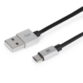 MAILLON MTPMUS241 Cable USB 2.0 de 1 m, USB A a Micro-USB B, Color Plata