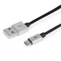 Maillon Technologique MTPMUS241 Cable USB 2.0 de 1m USB-A a Micro-USB B Plata, Sincronización y Carga Rápida Quick Charge 2.4A