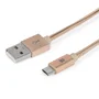 Maillon Technologique Cable USB MTPMUMG241 USB A a Micro USB B 2.0 - 1 Metro - Color Oro - 2.4A Quick Charge - Premium y Resistente para Sincronización y Carga Rápida