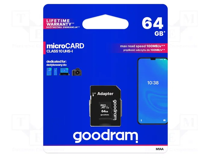 GOODRAM Tarjeta de memoria microSDXC 64 GB Clase 10 UHS-I GOODRAM Tarjeta de memoria microSDXC 64 GB Clase 10 UHS-I