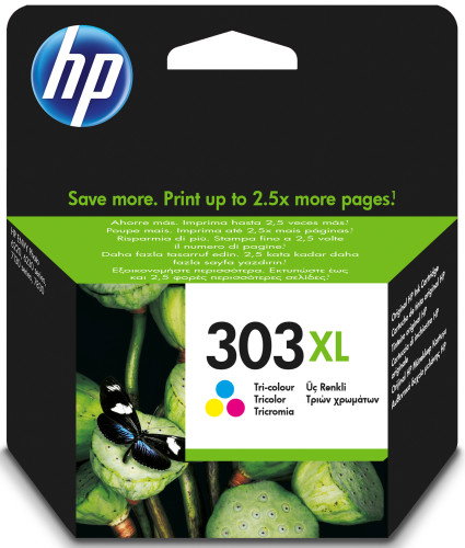 HP 303XL Tricolor Cartucho de Tinta de Alta Capacidad (T6N03AE)