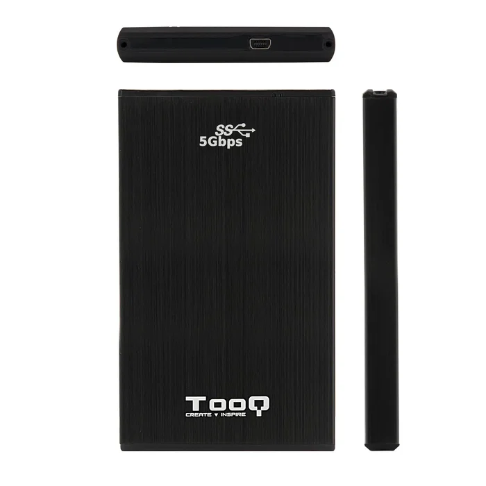 TooQ TQE-2522B Caja Externa para Disco Duro HDD/SSD SATA 2.5" hasta 9.5mm USB 3.2 Gen 1 - Hasta 3 TB - Negro