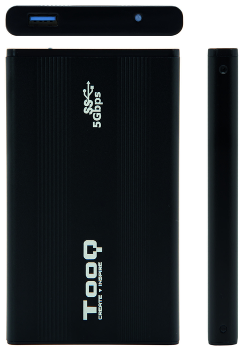 TooQ TQE-2524B Caja para Disco Duro Externo 2.5 SATA USB 3.1 Negro