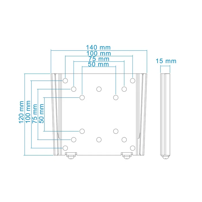Tooq Soporte LP1023F-B Fijo de Pared para Monitor/TV de 10"-23" (58,4 cm), Hasta 30kg, VESA 100x100mm, Negro